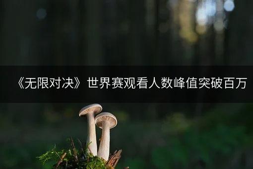 《无限对决》世界赛观看人数峰值突破百万