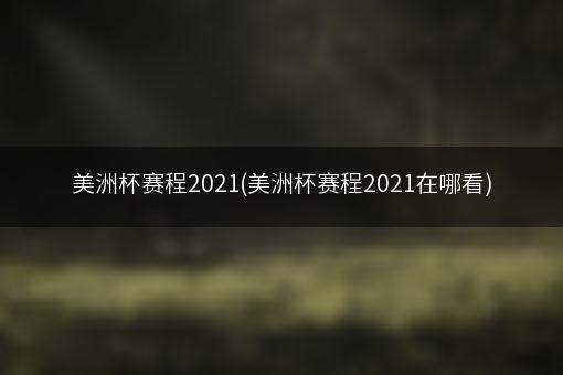 美洲杯赛程2021(美洲杯赛程2021在哪看)