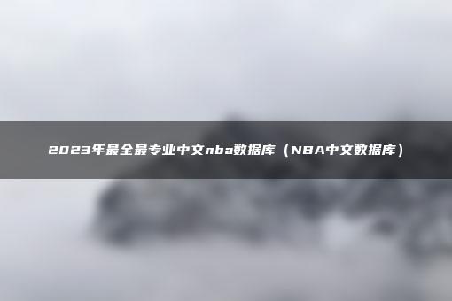 2023年最全最专业中文nba数据库（NBA中文数据库）