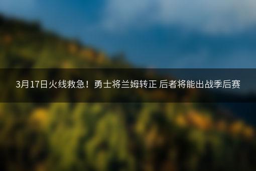 3月17日火线救急！勇士将兰姆转正 后者将能出战季后赛