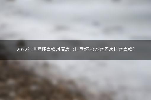 2022年世界杯直播时间表（世界杯2022赛程表比赛直播）