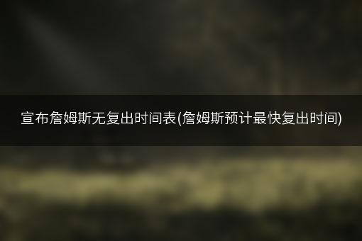 宣布詹姆斯无复出时间表(詹姆斯预计最快复出时间)