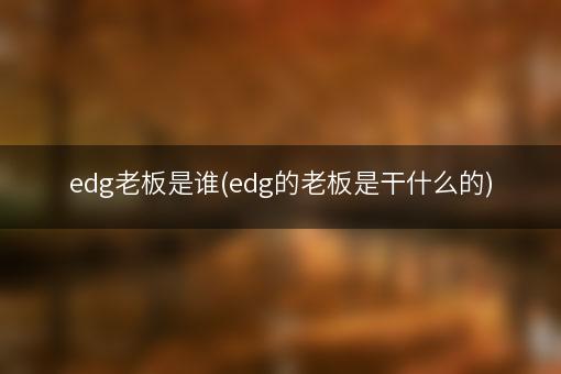 edg老板是谁(edg的老板是干什么的)