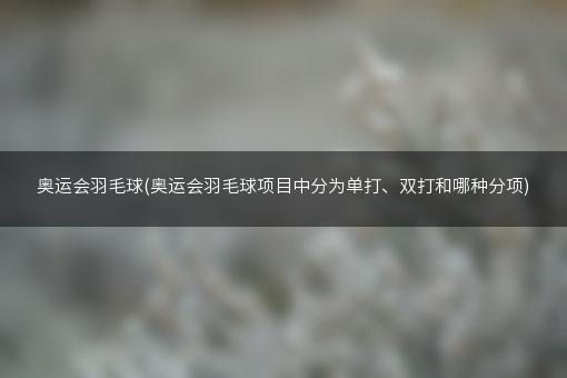 奥运会羽毛球(奥运会羽毛球项目中分为单打、双打和哪种分项)