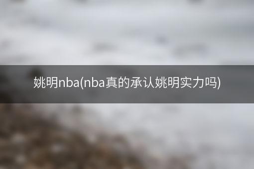 姚明nba(nba真的承认姚明实力吗)