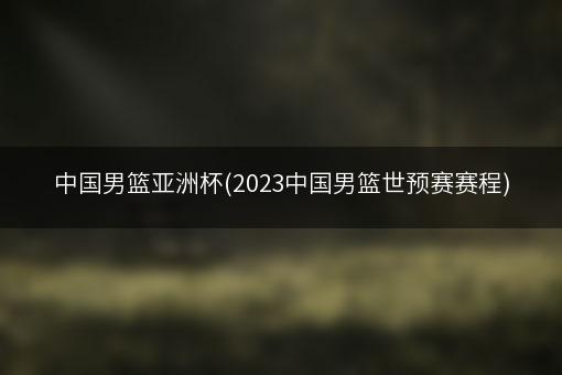 中国男篮亚洲杯(2023中国男篮世预赛赛程)