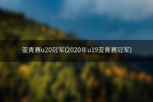 亚青赛u20冠军(2020年u19亚青赛冠军)