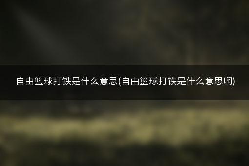 自由篮球打铁是什么意思(自由篮球打铁是什么意思啊)