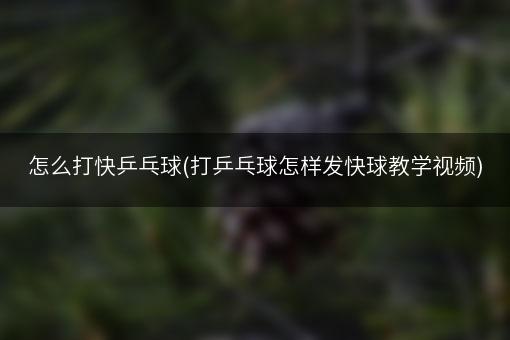 怎么打快乒乓球(打乒乓球怎样发快球教学视频)