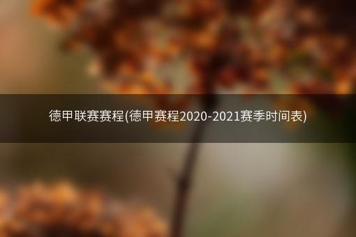 德甲联赛赛程(德甲赛程2020-2021赛季时间表)