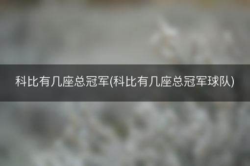 科比有几座总冠军(科比有几座总冠军球队)