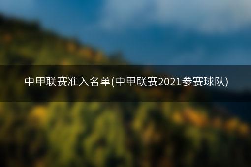 中甲联赛准入名单(中甲联赛2021参赛球队)