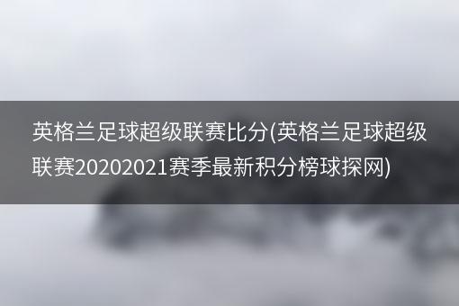 英格兰足球超级联赛比分(英格兰足球超级联赛20202021赛季最新积分榜球探网)