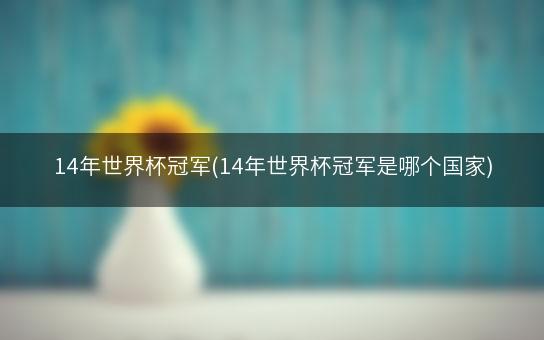 14年世界杯冠军(14年世界杯冠军是哪个国家)