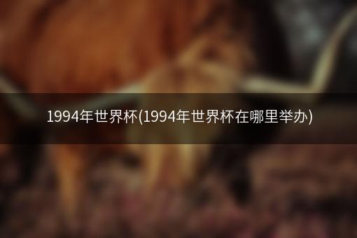 1994年世界杯(1994年世界杯在哪里举办)