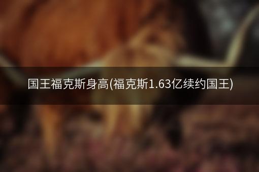 国王福克斯身高(福克斯1.63亿续约国王)