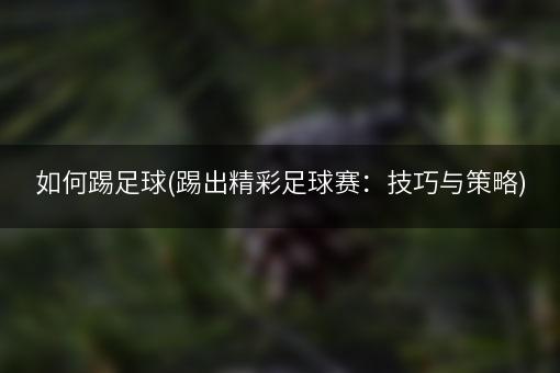 如何踢足球(踢出精彩足球赛：技巧与策略)