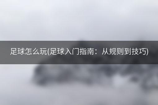 足球怎么玩(足球入门指南：从规则到技巧)