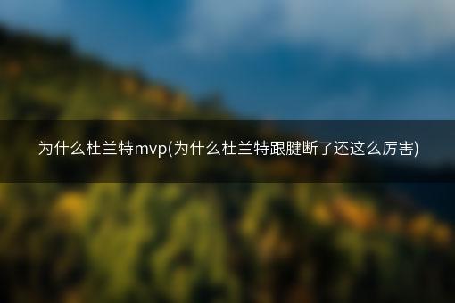 为什么杜兰特mvp(为什么杜兰特跟腱断了还这么厉害)