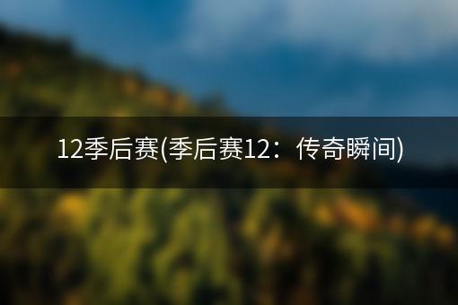 12季后赛(季后赛12：传奇瞬间)