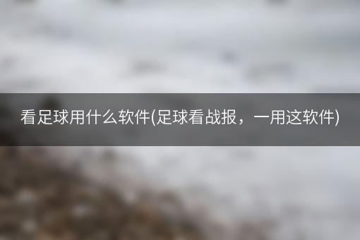 看足球用什么软件(足球看战报，一用这软件)