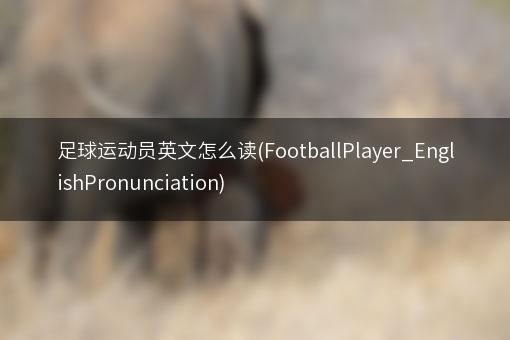 足球运动员英文怎么读(FootballPlayer_EnglishPronunciation)