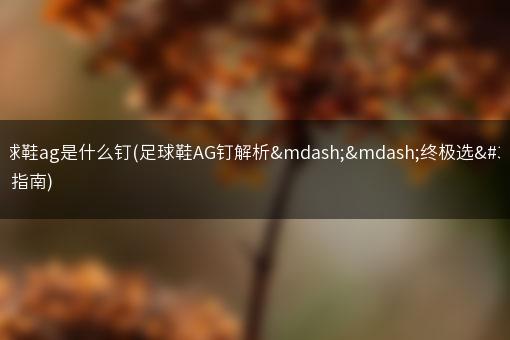 足球鞋ag是什么钉(足球鞋AG钉解析——终极选购指南)