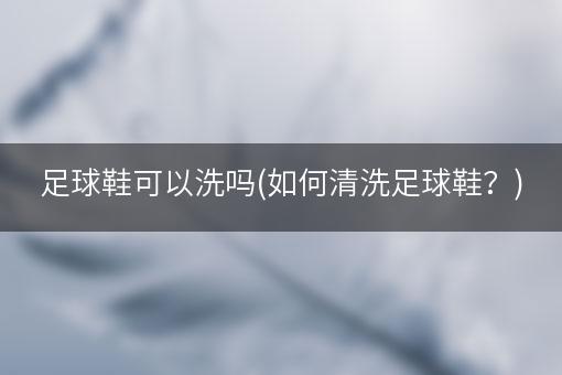 足球鞋可以洗吗(如何清洗足球鞋？)