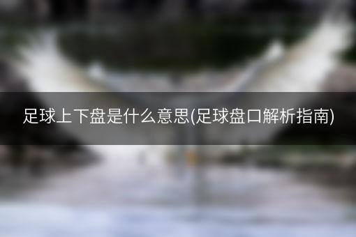 足球上下盘是什么意思(足球盘口解析指南)