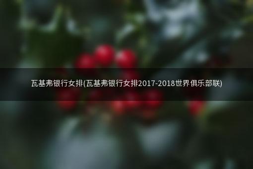 瓦基弗银行女排(瓦基弗银行女排2017-2018世界俱乐部联)