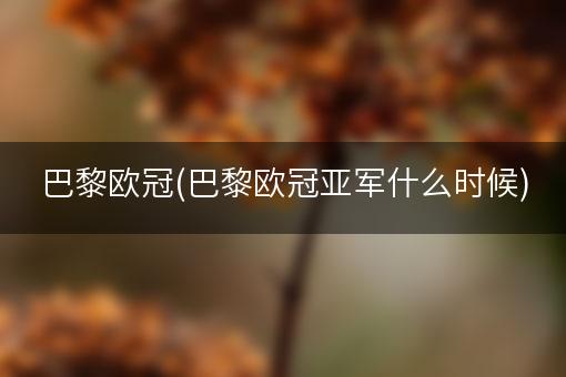 巴黎欧冠(巴黎欧冠亚军什么时候)