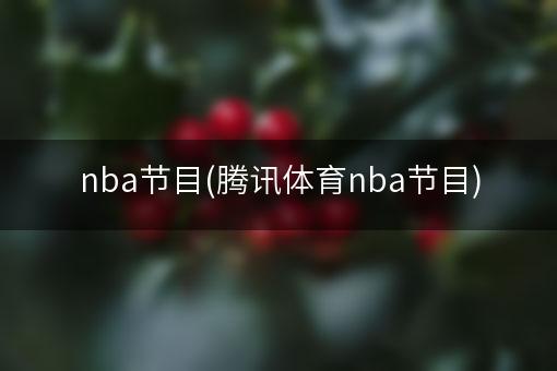 nba节目(腾讯体育nba节目)