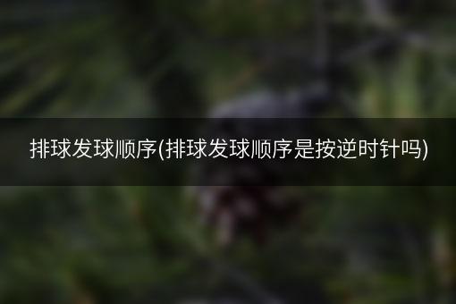 排球发球顺序(排球发球顺序是按逆时针吗)